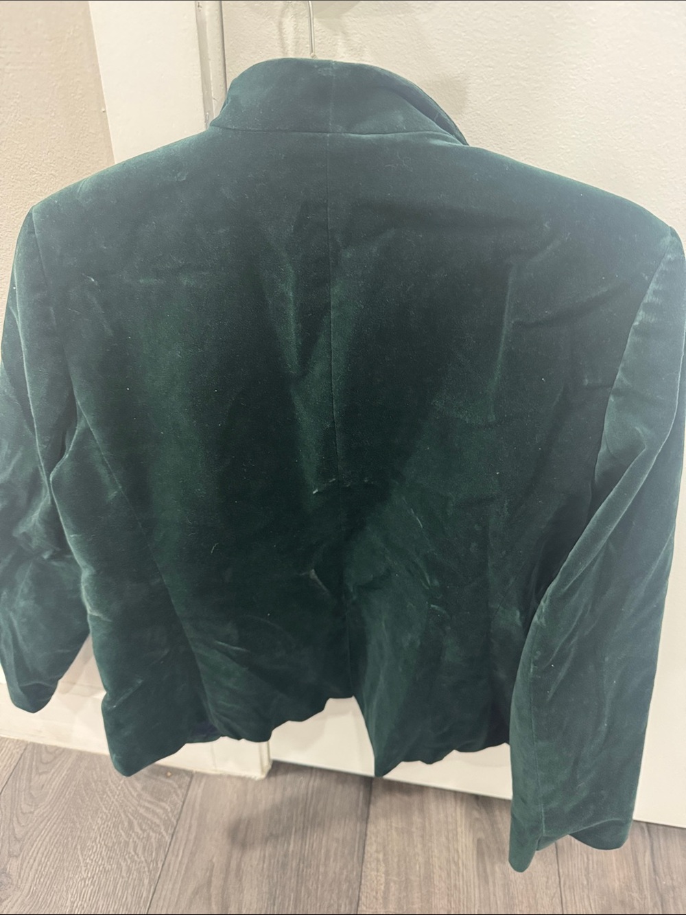 J. Crew Emerald Green Velvet Open-Front “Going Out Blazer” - Picture 3 of 3